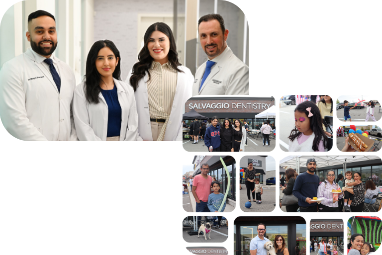 Collage of photos of Salvaggio Dentistry team giving back